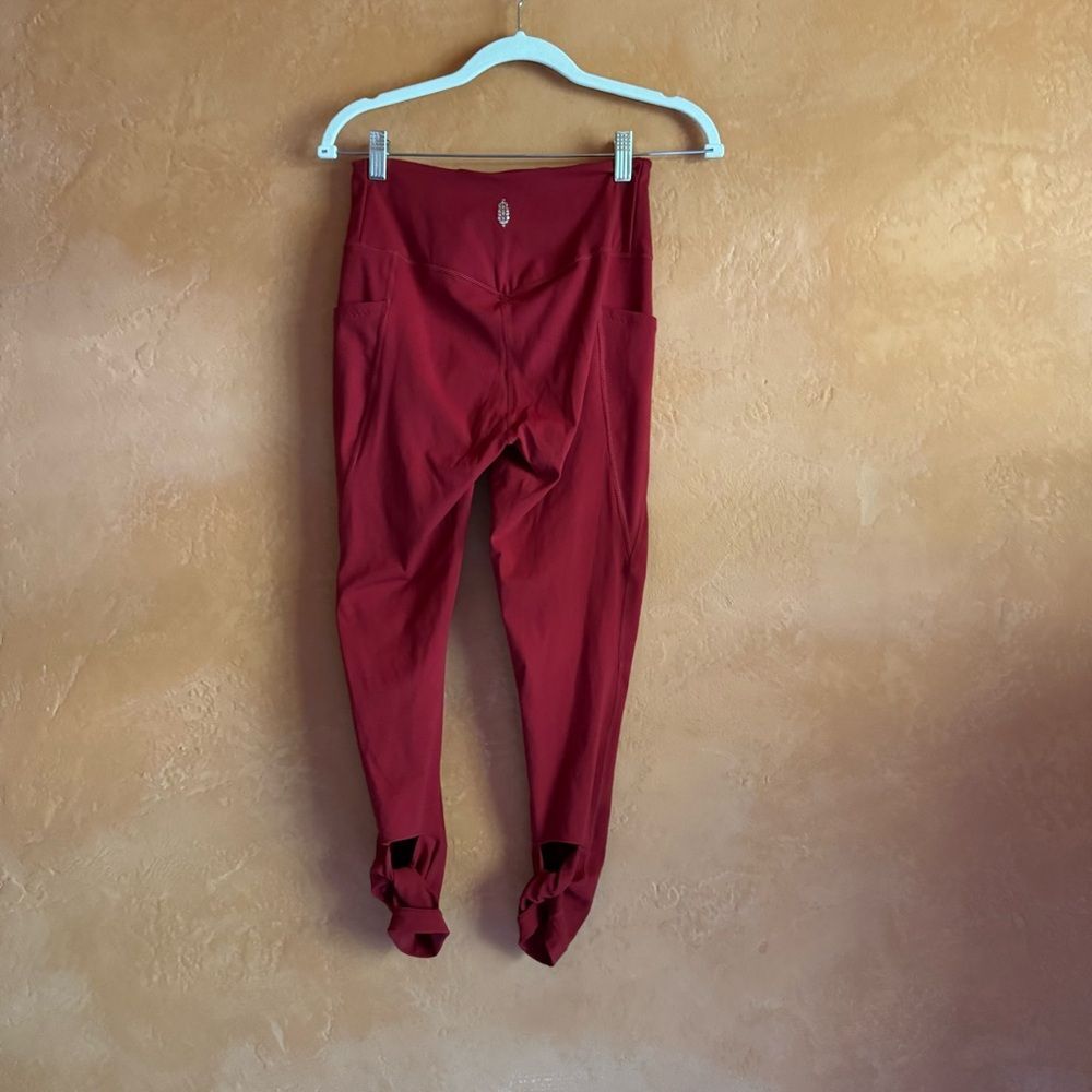 Free People Movement High Rise Leggings Twist Ankle Pockets Activewear